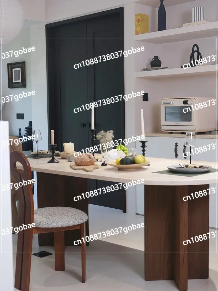 ZC ретро мраморный обеденный стол бытовой овальный средневековый креативный