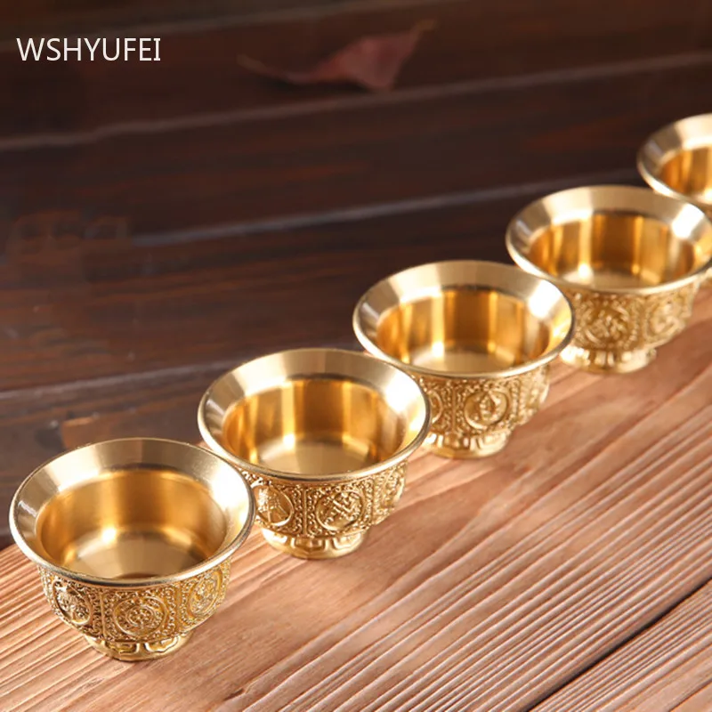 

1pc Buddha Hall Brass Water Supply Cup Ornaments Home Buddhism Cup Feng Shui Decoration Buddhist Worship Accessories Decor