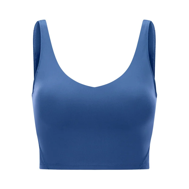 

Selling Wholesale Hot Pop Women Sports Bra Tight Gym Crop Top Yoga Vest Shockproof With Chest Pad High Strength Fitness Clothing