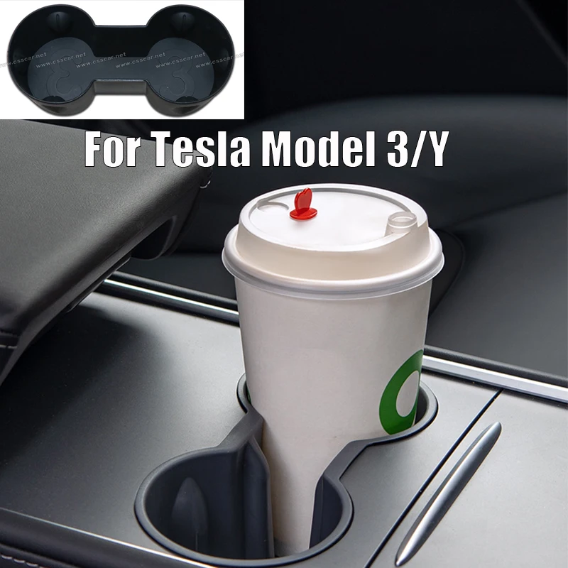 

Автомобильный держатель для стакана воды, коробка для хранения Tesla Model 3, контейнер для хранения центральной консоли, держатель с двойным отв...