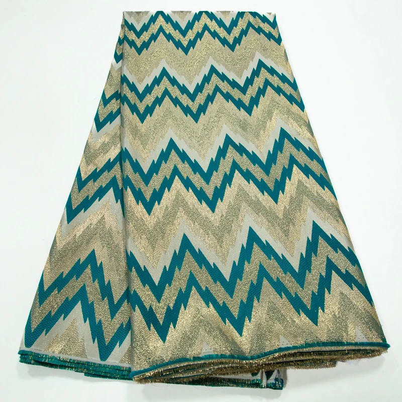 Новейшая нигерийская парчовая кружевная ткань 2023 Золотое Золото 5 ярдов