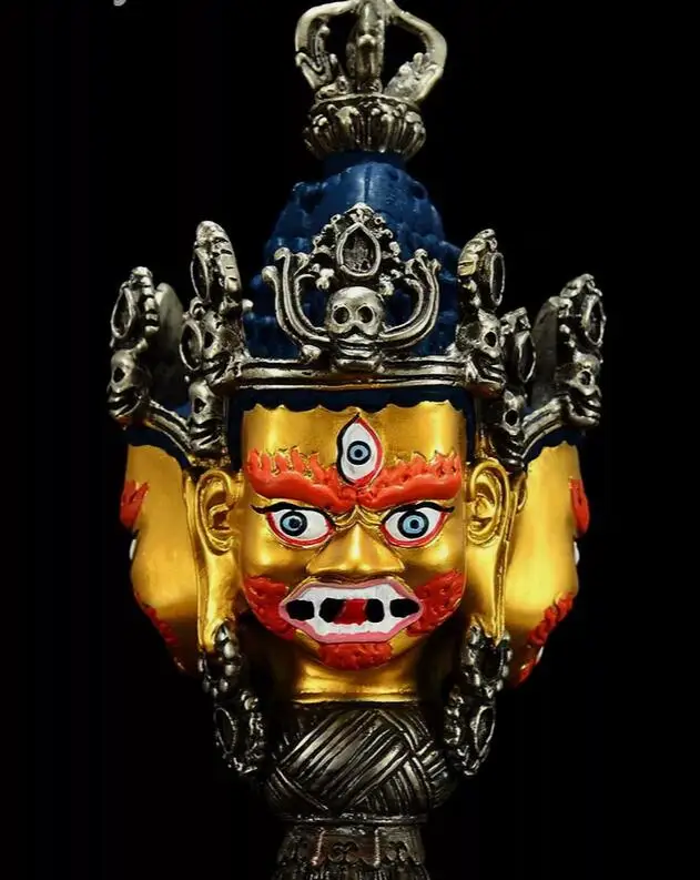 39 см медная позолота буддистский Тибетский Dorje Phurba Vajvakilaka Vajrakila и основание