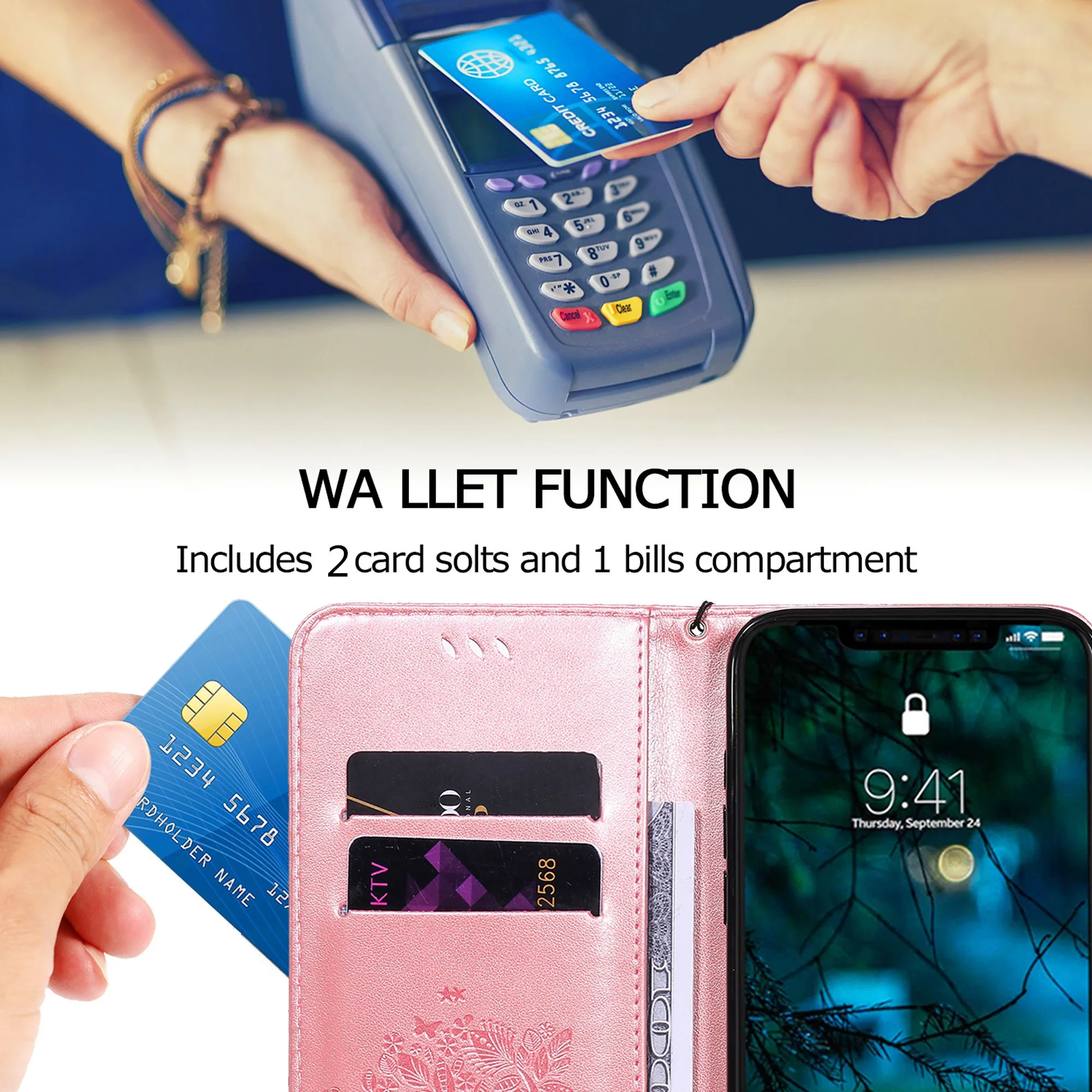 3D Pattern Flip Case For iPhone 14 13 12 Mini 11 Pro Max XR XS X 6 6S 7 8 Plus Holder PU Leather Card Slots Stand Wallet Cover