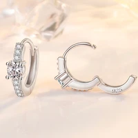 wholesale s925 sterling silver trendy womens fashion jewelry high quality crystal zircon simple trendy four claw earrings