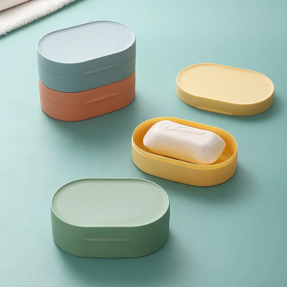 

Household Cleaning Supplies Rack Bathroom Soap Dishes Travel Soap Box Portable Creative Soap Box Waterproof Plastic Box With Lid