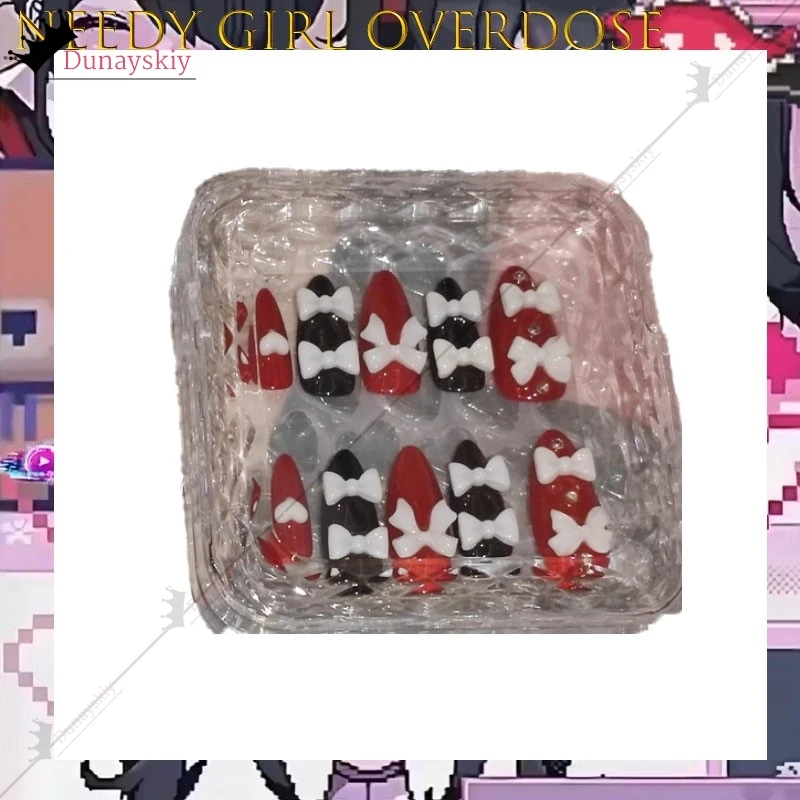 Фото YiNuo*/Needy Girl Overdose Jirai Kei Ame Chan Y2K Kawaii Glitter Nail Acrylic Portable Work Press On Nails Art Party Favors №2