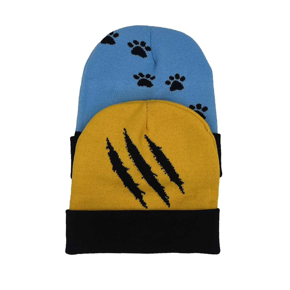 Модная жаккардовая вязаная шапка с милым черным котом зимняя теплая спортивная