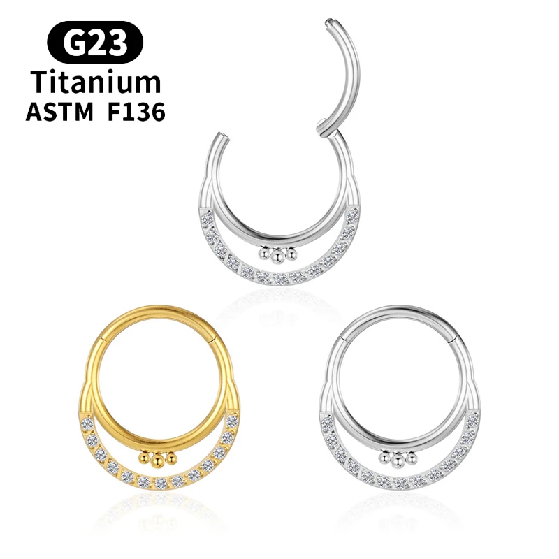 

Black nose rings piercing ball septum clicker earring cartilage G23 Titanium Daith Helix earrings Labret Women sexy Body Jewelry