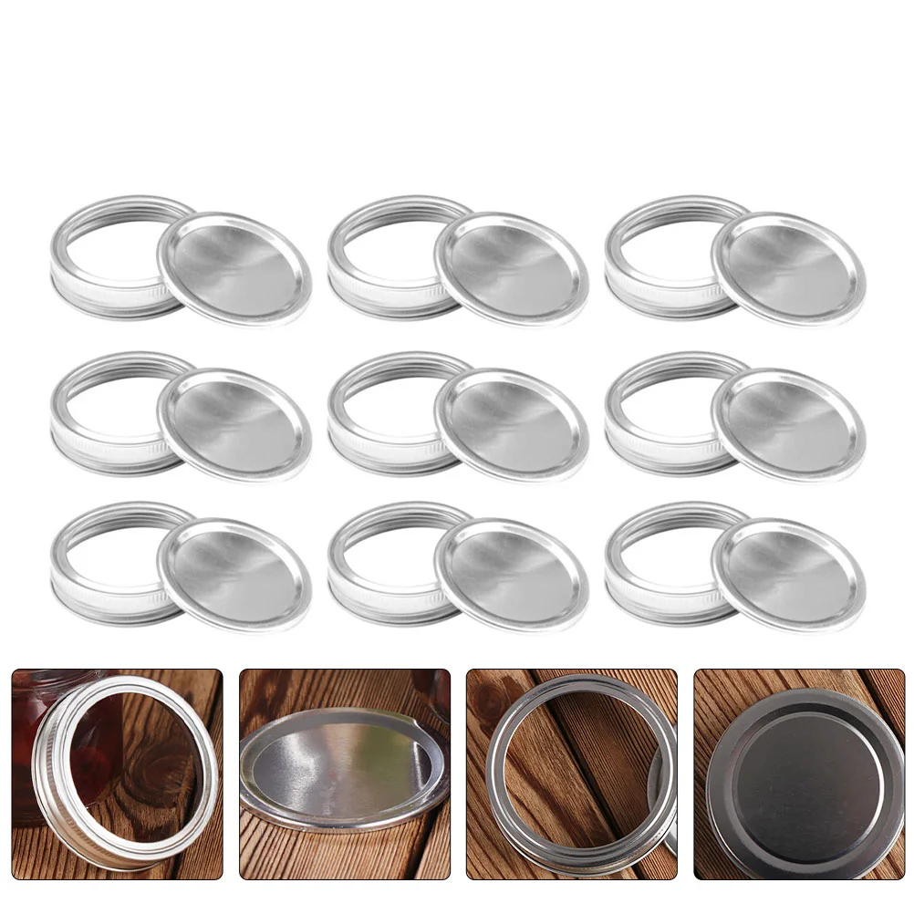 

10 Pcs Cover Stainless Steel Mason Jar Lids Sturdy Canning Covers Replacement Multipurpose Tinplate Professional Home