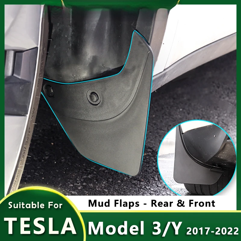 

Car Mud Flaps For Tesla Model 3 Model Y 2021 2022 Accessories Mudguards Front Rear Wheel Tire Splash Proof Fender Mudflaps ABS