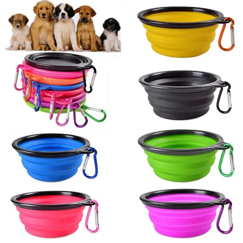 Портативная силиконовая миска для воды собак уличная дорожная кошек щенков