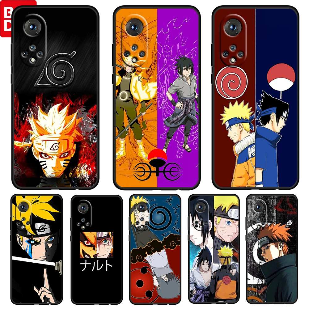 

Popular Anime Naruto For Honor 60 50 20 SE Pro X30 10X 10i 10 9X 9A 8X 8A Lite Silicone Soft TPU Black Phone Case Capa Cover