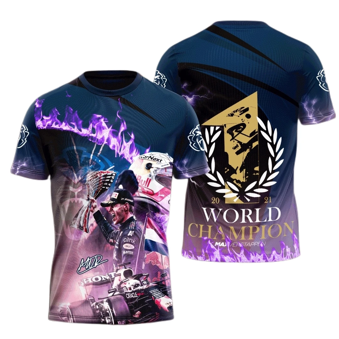 

Verstappen Formula 1 Racing Champion 2022 New T-shirt 3D Print F1 Team Short Sleeve Oversized Outdoor T-shirt Unisex Casual Top