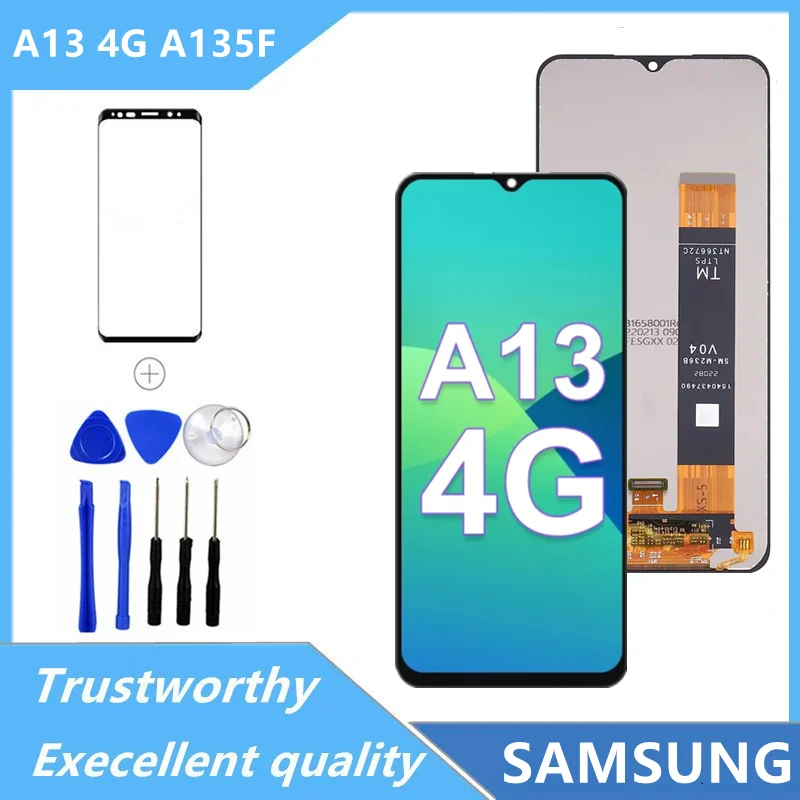 

6.5"; New Original For Samsung Galaxy A13 4G LCD Display Touch Screen Digitizer For Samsung A13 LTE A135F A135B SM-A135U1 LCD