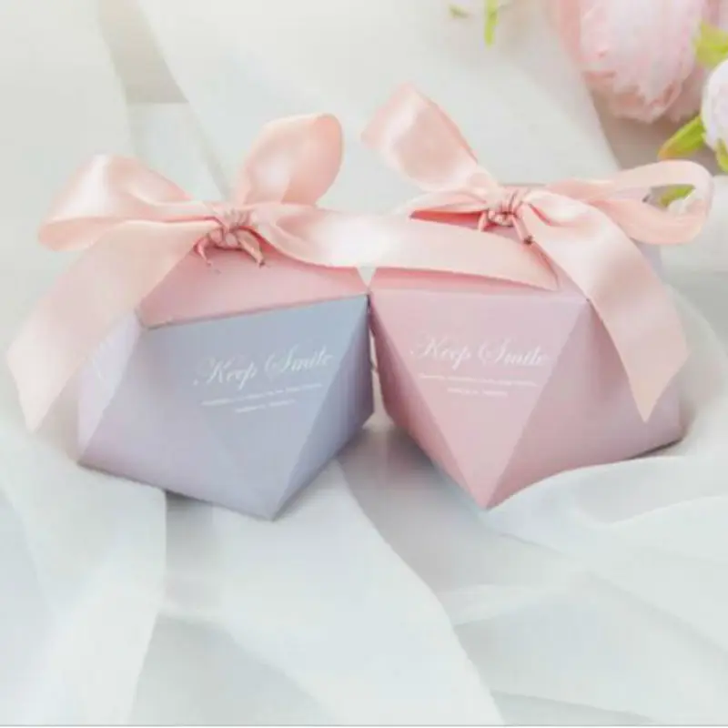 

50 шт креативные градиентные розовые бриллиантовые свадебные коробки конфетные коробки вечерние сумочки для сахара подарочная коробка для ...