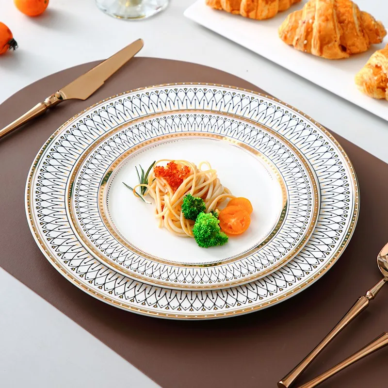 

Nordic Phnom Penh Flower Plate Western Style Western Dinner Plate Hotel Tableware Set Bone China Mug Wedding Home Kitchen
