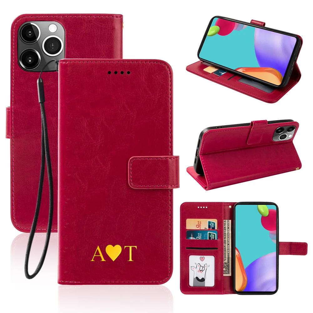 

For Iphone 13 Pro Max Case Personalise Leather PU Flip Wallet Cover For Iphone 13 12 11 Pro Max 11 12 13 Holder Card Stand Bag