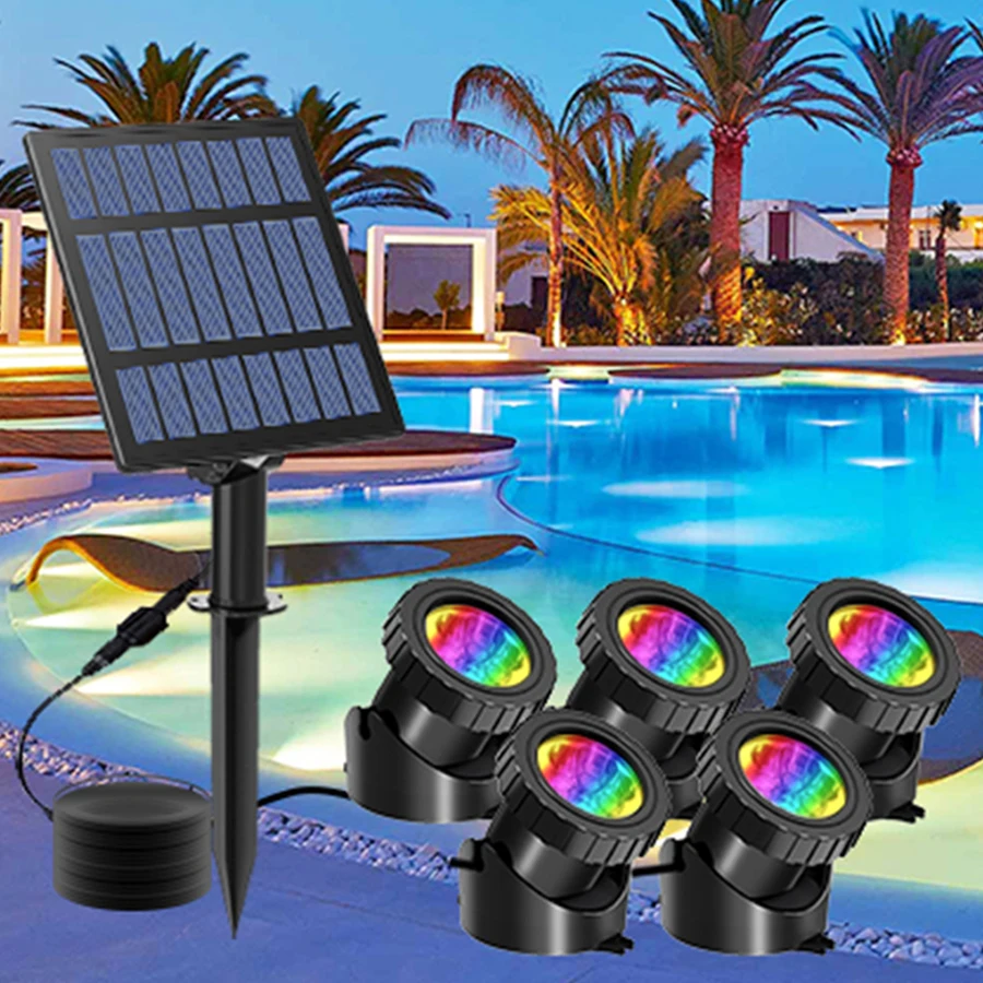 

Spotlights Outdoor Landscape Solar Pond Backyard Light Lawn Changeable Garden For Solar Pool Underwater Lamp Pathway