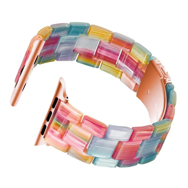 Resin Strap for Apple Watch 6 Band 44mm Wristband Replacement Bracelet for Iwatch Series SE 5 4 3 2 1 40mm 42mm 38mm Watchband