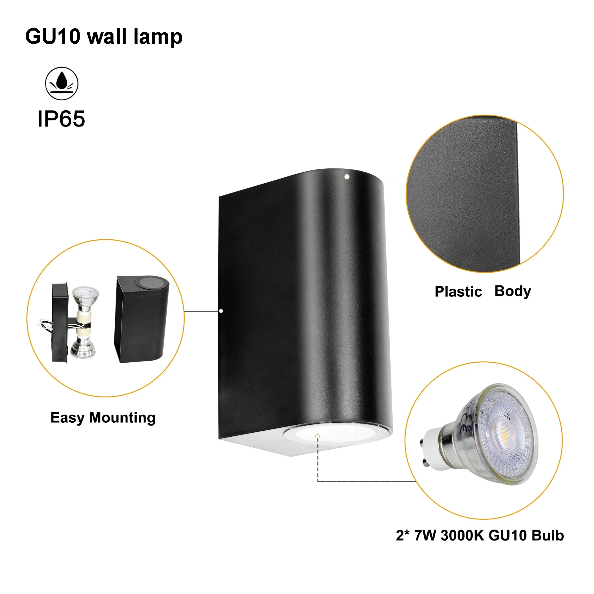 

IP65 Waterproof indoor outdoor Led wall lights up down LED GU10 Led Wall Lamp Surface Mounted Cube Garden Porch Light