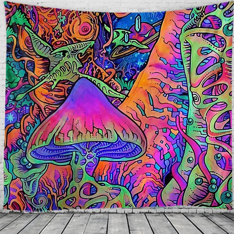 

Psychedelic Mushroom Tapestry Mandala Boho Tapestry Gypsy Psychedelic Tapestry Witchcraft Tapestry