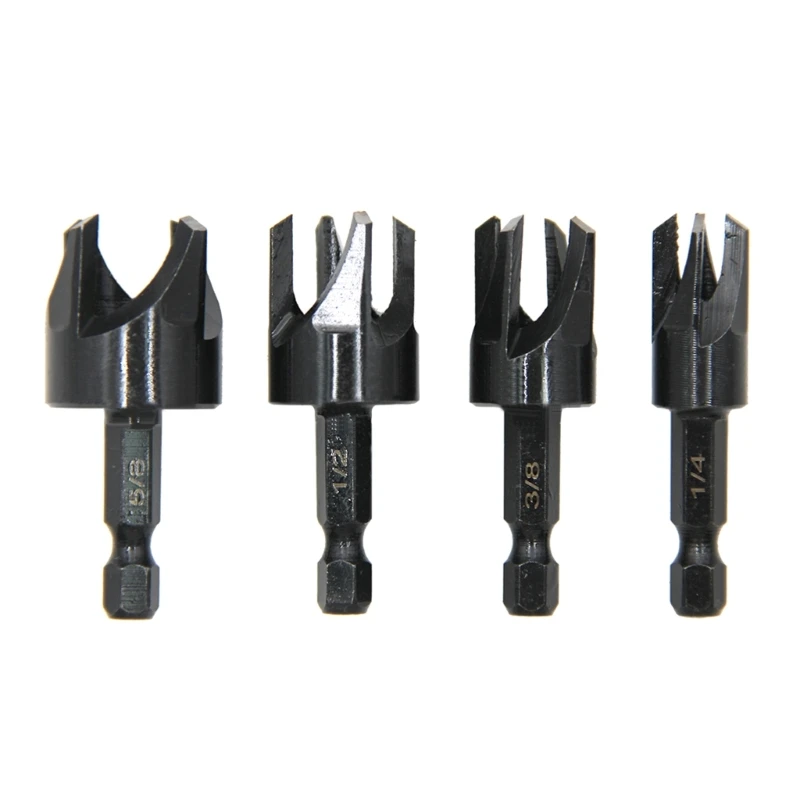 

4Pcs Inch Hexagonal Shank Carbon Steel Carpenter Hole Opener Drill Bit Tools