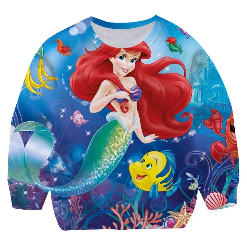 

Spring New Girls Ariel Mermaid Clothes Cartoon Outerwear Cartoon Baby Ariel Tops Girls Kids Toddler Ariel Mermaid Sweatshirts
