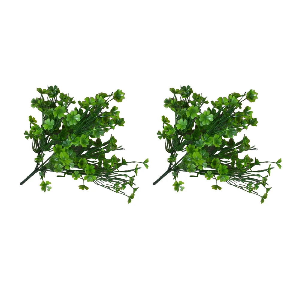 

Artificial Greenery Leaf Four Day Decor Fake St Patricks Faux Leaves Decorations Party Wedding Patrick Simulated S Shrubs Stems