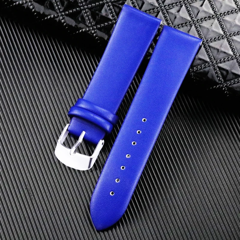Soft Watch strap 8mm 10mm 12mm 14mm 16mm 18mm 20mm 22mm 24mm Men leather Women Watch band Part Purple Green Blue