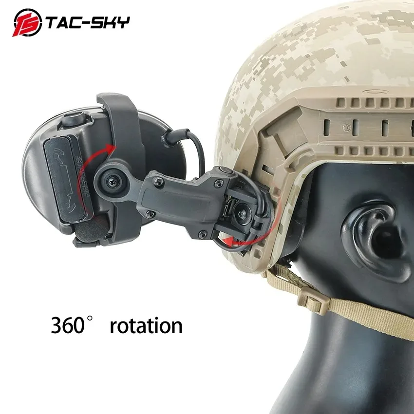 Фото TS TAC-SKY Адаптер для крепления гарнитуры для шлема, совместимый с гарнитурой для военной стрельбы C5/COMTAC III II для рельсов ARC/WENDY/MLOK №5