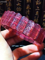 natural red strawberry quartz clear rectangle beads bracelet jewelry 18x8 7x5 6mm ice red strawberry crystal woman man aaaaaa