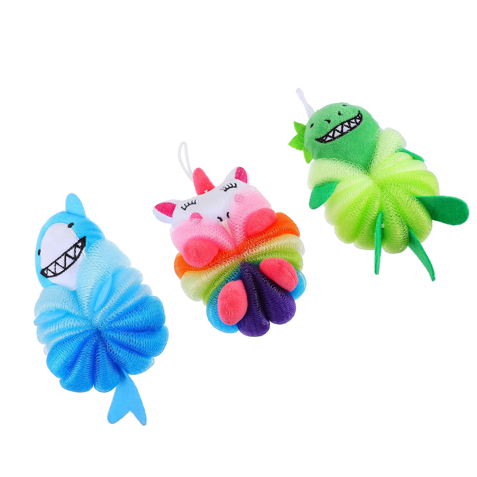 

3 Pcs Bath Ball Stuffed Shower Cartoon Animal Bathing Balls Sponge Kids Loofah Filling Body Exfoliator