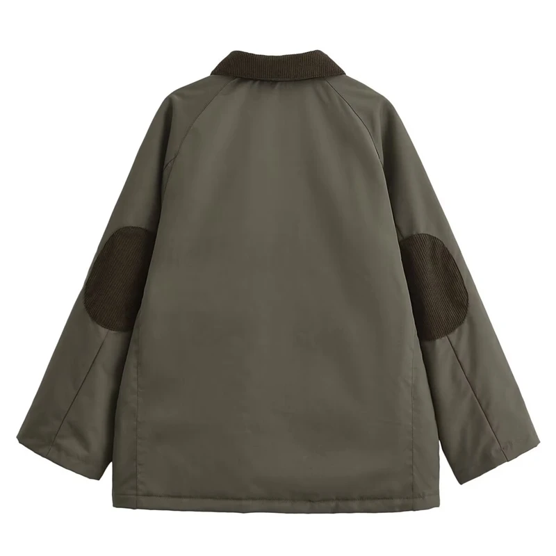 KEYANKETIAN 2024 осень/зима новая женская вельветовая куртка с лацканами стиль сафари