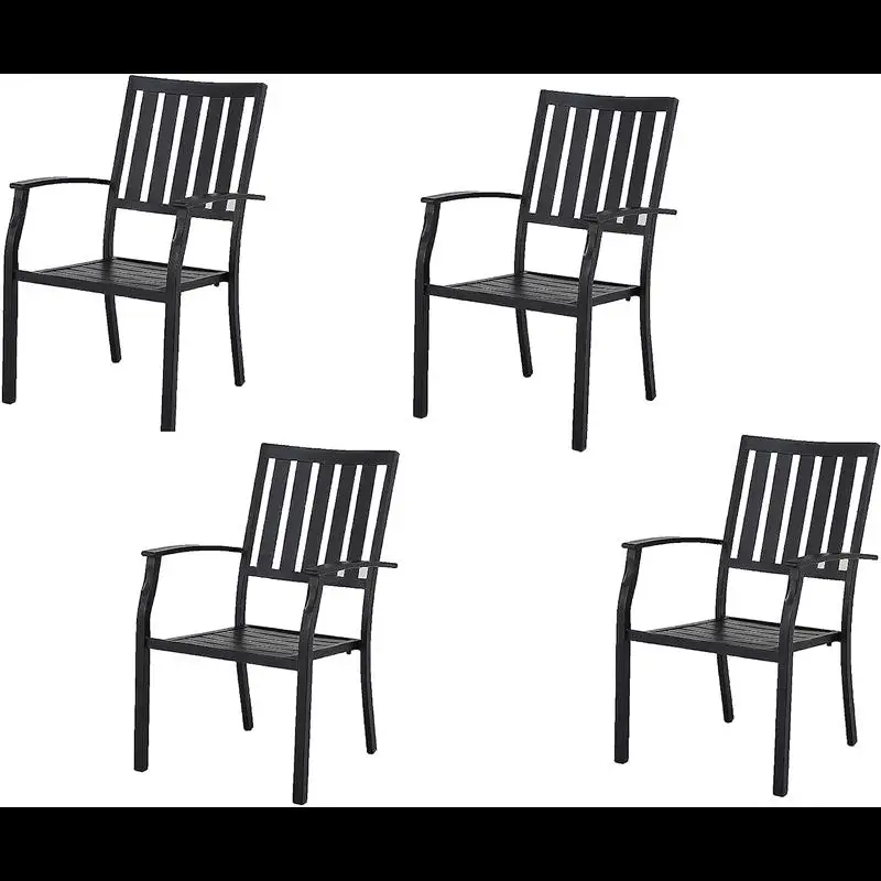 

Набор стульев, наборы мебели для патио, уличные обеденные стулья, стулья для патио, стальные, набор из 4, штабелирование, снаружи, задний двор,