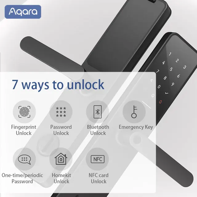 New Aqara Smart Door Lock A100 Pro Zigbee Bluetooth 5.0 NFC Card Lock Bluetooth Smart Fingerprint Unlock Work with Apple Homekit 2