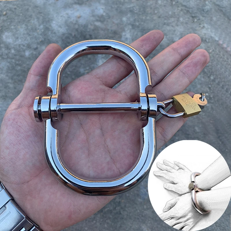 Фото БДСМ Металлические наручники для секса манжеты на лодыжку ручные ограничители с