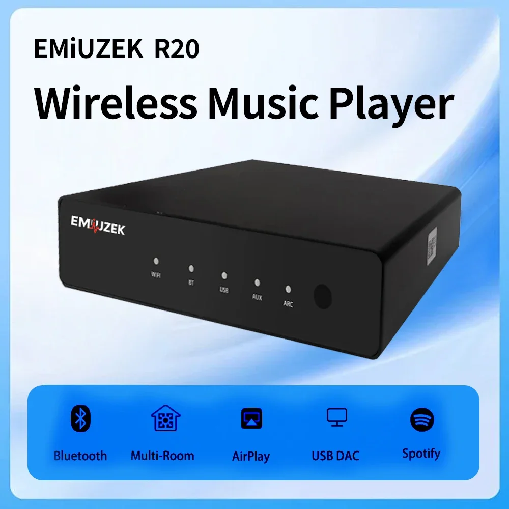 Фото HiFiMuse R20 WiFi Bluetooth аудио-стример DAC с поддержкой мультирум-систем, оптическим и AUX входами, 24bit/192kHz, AirPlay, домашний HiFi-ресивер №1