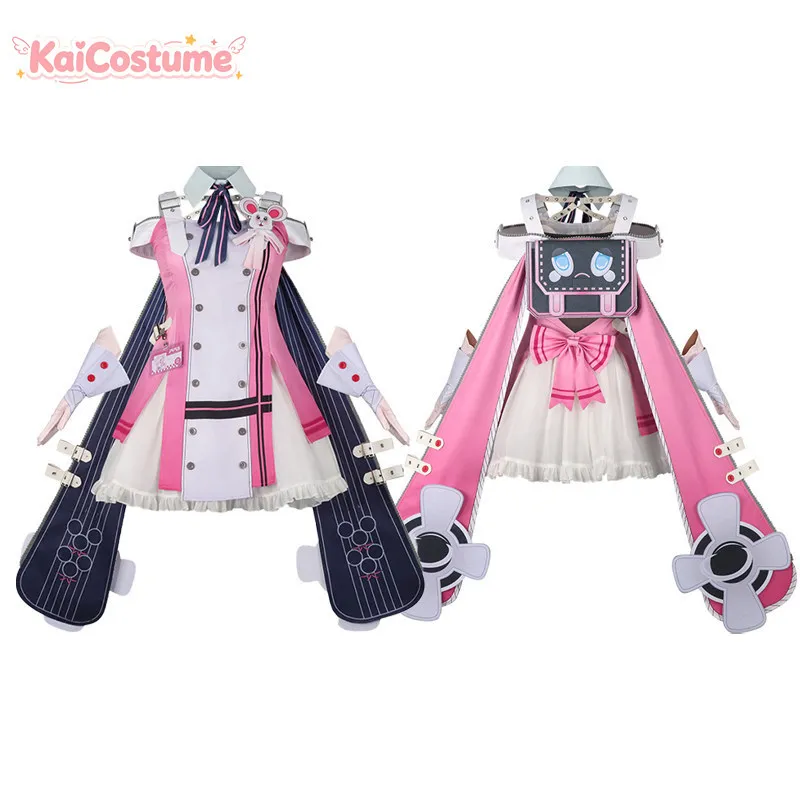 Фото Костюм для косплея банковского работника Xiaozhi Pink Claw из Neverness to Everness, полный комплект, женский, розовый, милый, в стиле аниме, для Хэллоуина №2