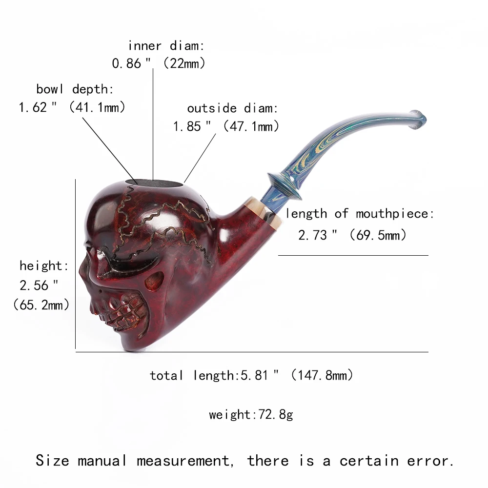 MUXIANG ручная резная искусственная табачная труба изогнутая чаша с ручкой