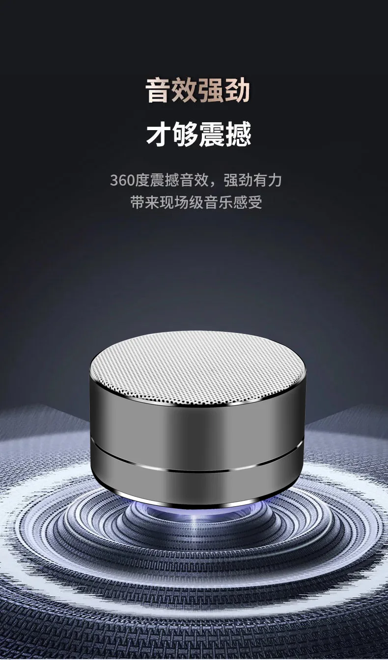 

Новая портативная Bluetooth-колонка из сплава, маленькая портативная беспроводная стереоколонка с высокой громкостью и поддержкой подарочной ...