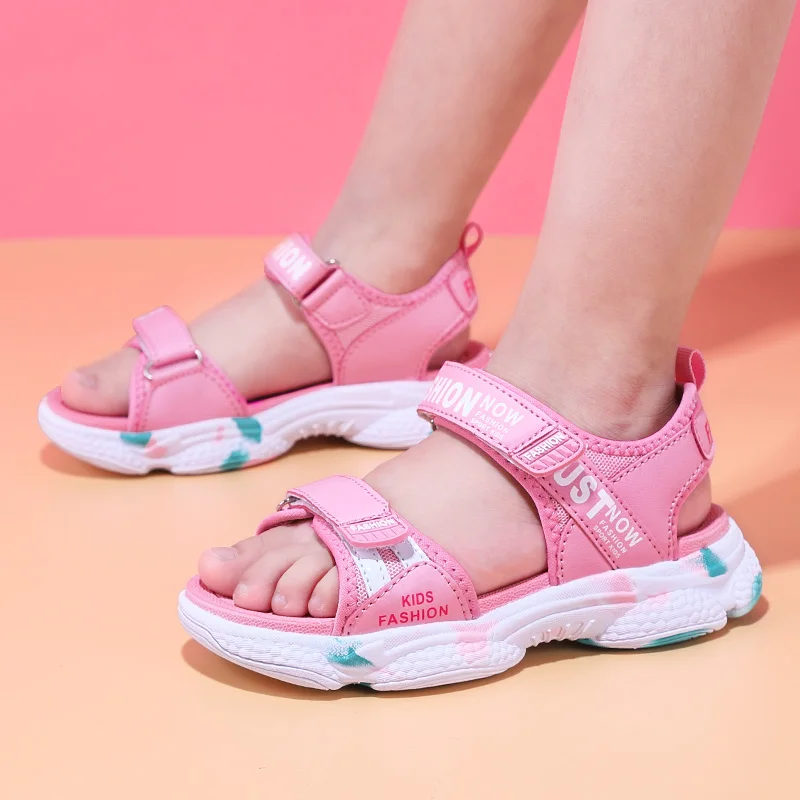 Hot Sales Summer Children Girls Sandals Non-slip Beach Children Shoes Casual Girls Shoes Flowers Princess Flat Kids Shoes