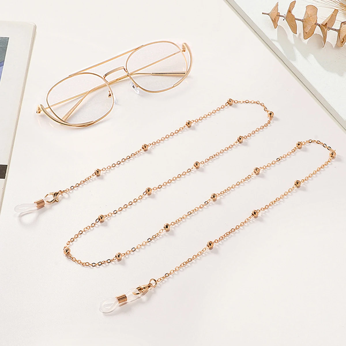 Цепочка для очков женская ювелирный шнурок с бусинами цепочка ручной работы