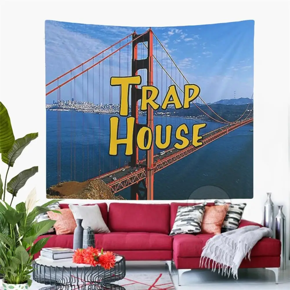 

Ловушка для дома, флаг, настенный гобелен, художественный постер, натуральная женская эстетика, гобелены, украшение для подростковой комнат...