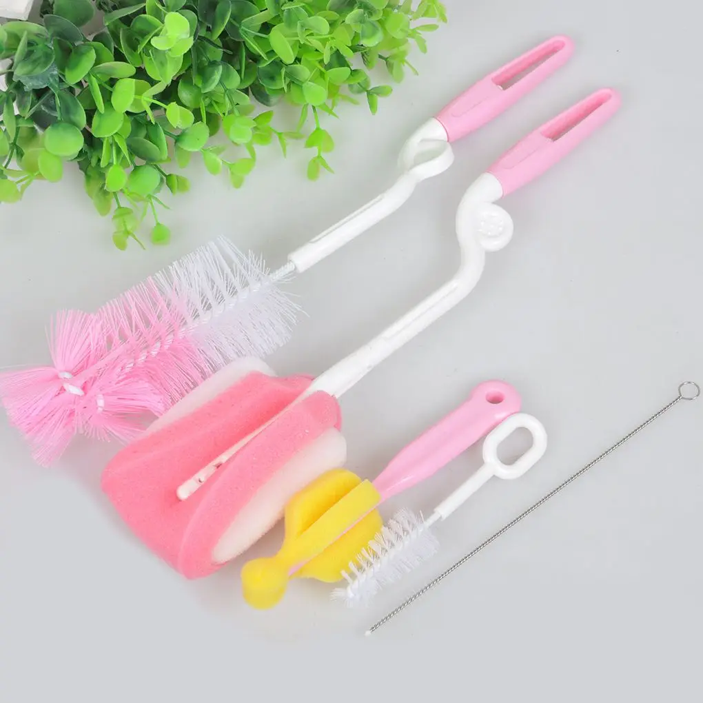 

5pcs Baby Bottle Brush Reusable Bottle Brush Teapot Nozzle Spout Tube Nylon Cleaning Baby Milk Bottle Nipple Clean Brush