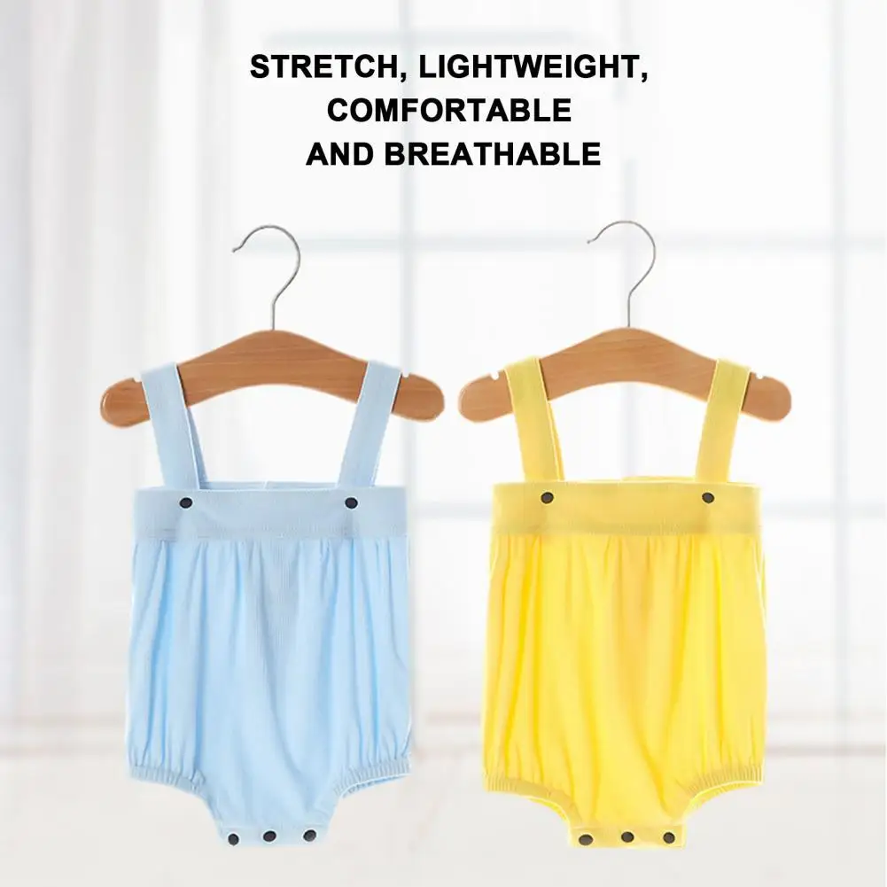 

Pretty Toddlers Sleeveless Onesies with Snap Button Baby Suspender Jumpsuit Unisex Elastic