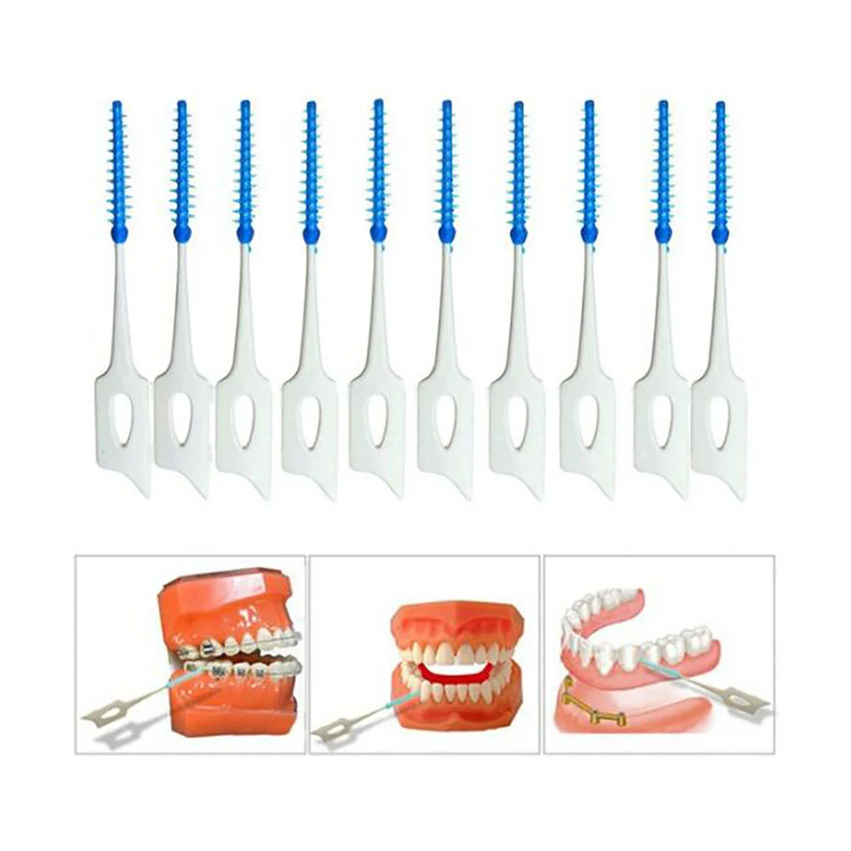 

40Pcs Plastic Gums Gingival Interdental Brush Toothpick Toothbrush Floss Flosser Pick Tooth Clean Tool