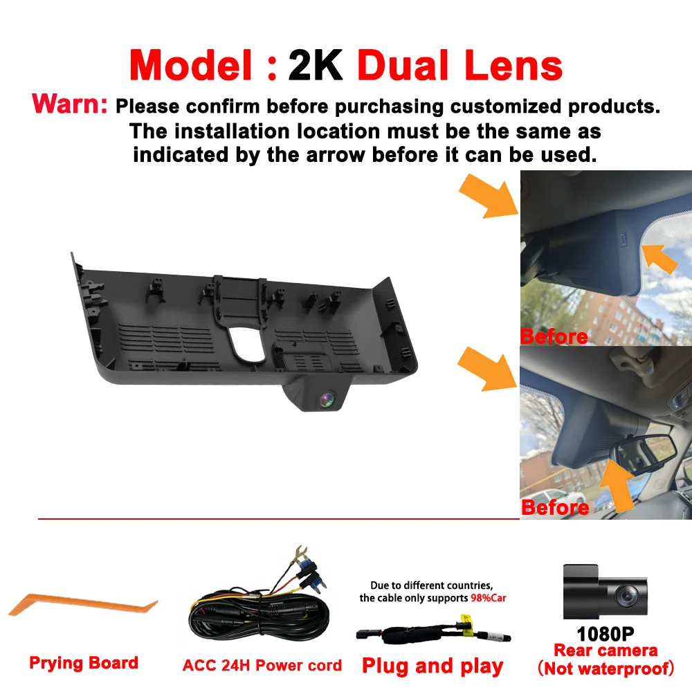 4К HD-даш-камеры с функцией «вкplug-and-play» для Great Wall Haval H7. функция Wi-Fi и приложение для мобильного устройства. Автомобильная видеорегистратор (даш-камер)