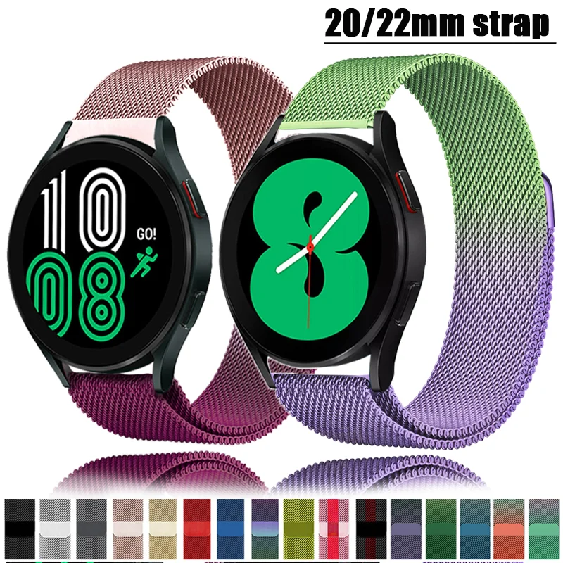 20mm 22mm strap For Samsung Galaxy watch Active 2 40mm 4/classic/46mm/44mm/Gear S3 Magnetic Loop bracelet Huawei GT/2/3/Pro band