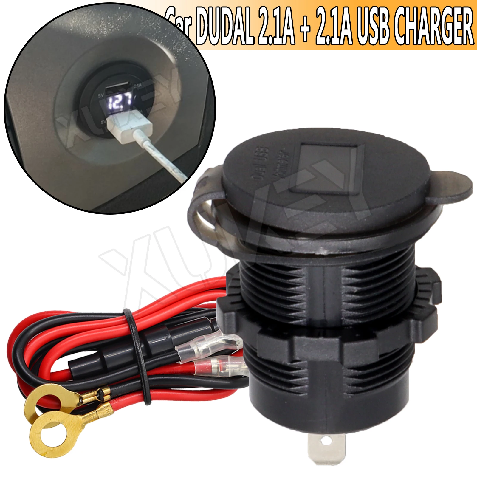 

Автомобильное зарядное устройство с двумя USB-портами, 12 В, а