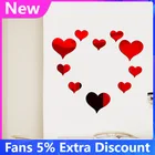 Новая Золотая Серебряная 3D зеркальная Настенная Наклейка в форме сердца, настенное украшение сделай сам для детской комнаты, домашнее украшение, украшение для вечеринки и свадьбы